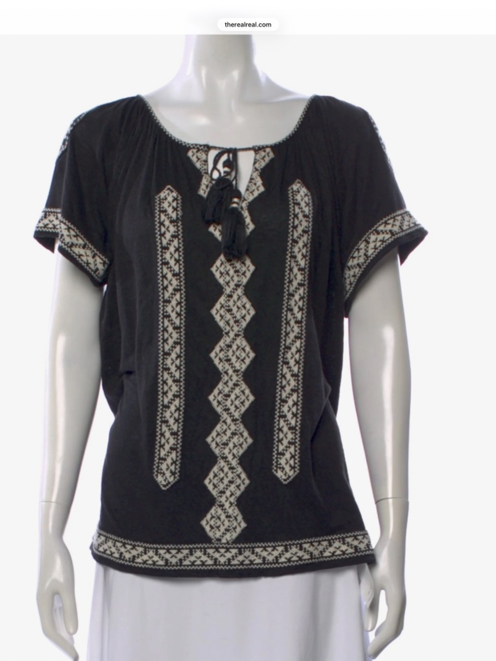Calypso St Barth Peasant Top in 100% Linen